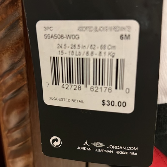 Nike Jordan Baby Boys Jumpman Bodysuit & Short Set Red Black White  6 Month - Picture 4 of 6